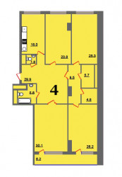 Четырёхкомнатная квартира 188 м²